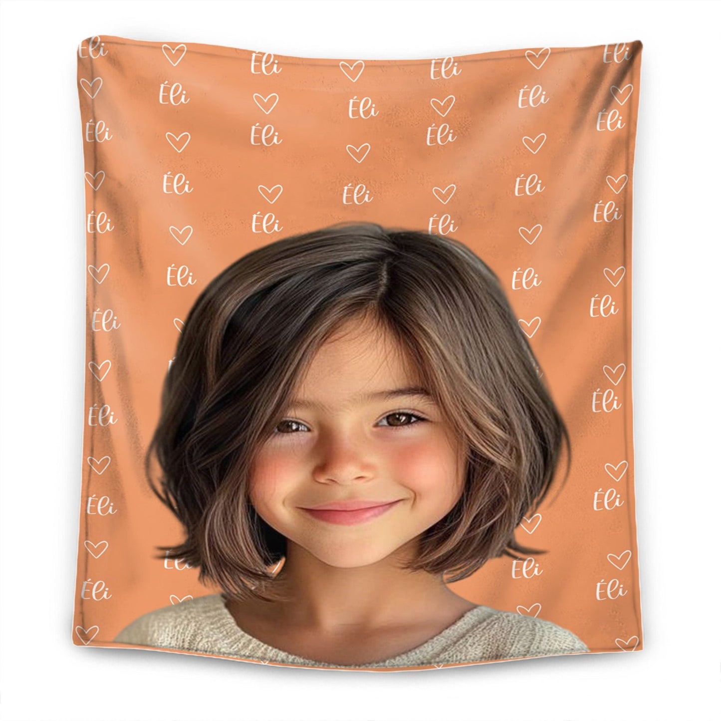 Couverture personnalisée avec nom et photo - Cadeau pour la famille - Couverture personnalisée
