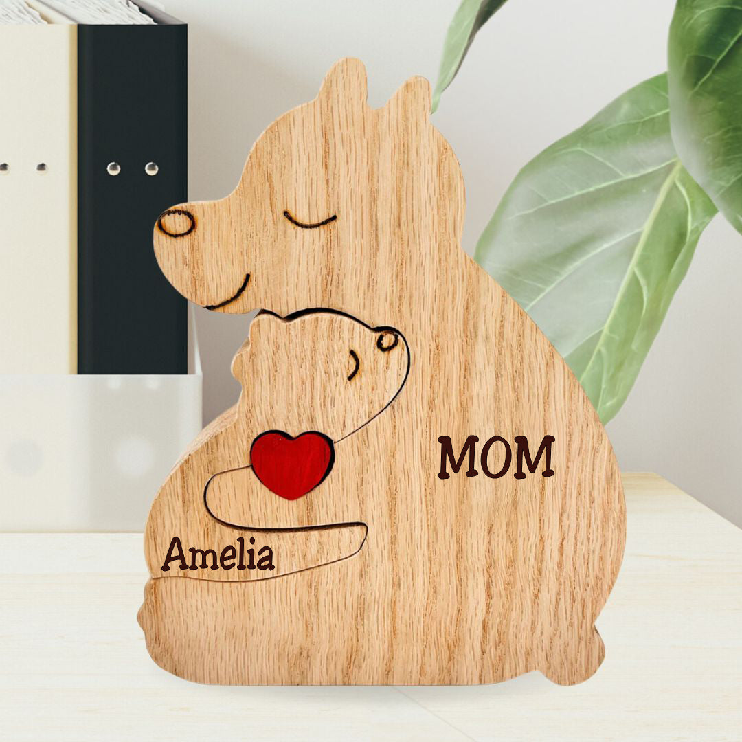 Puzzle Ours En Bois Personnalisé Pour Parents Célibataires