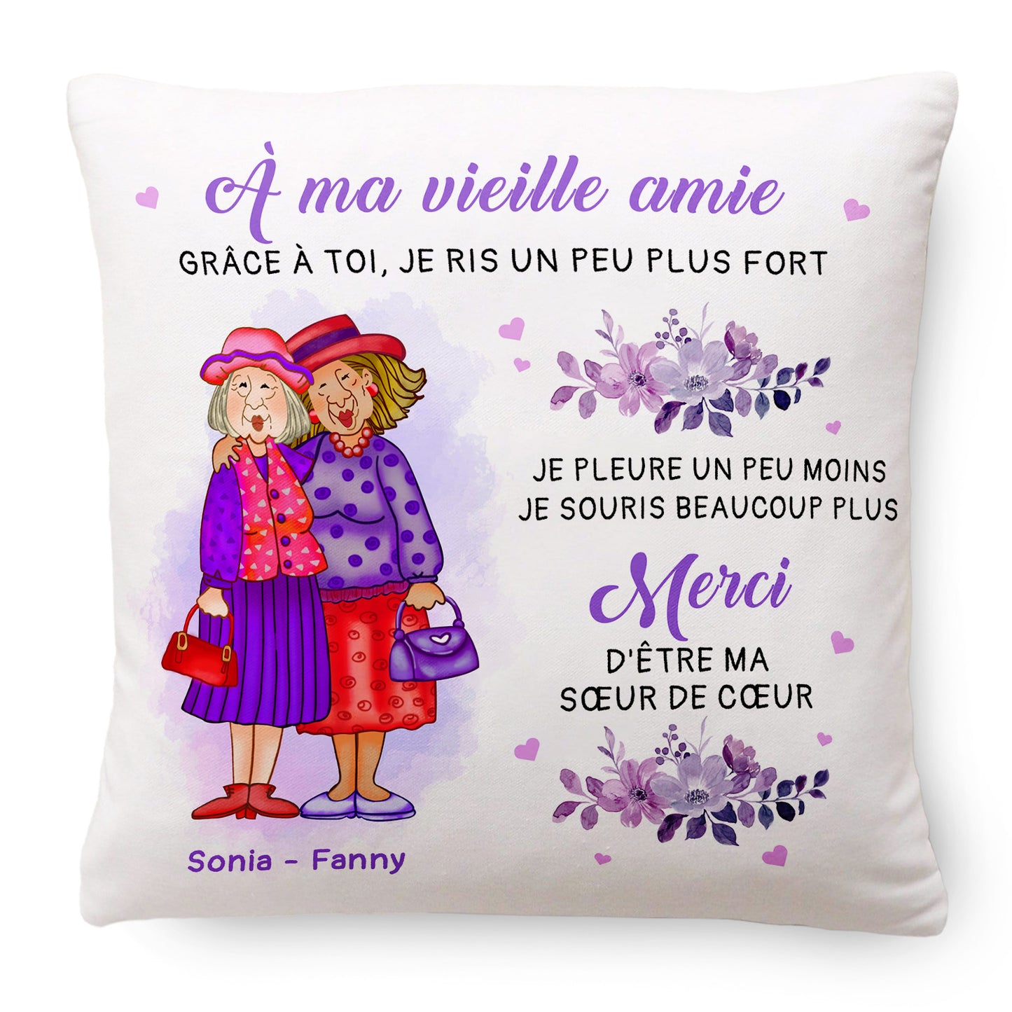 À mon amie de longue date - Oreiller personnalisée Premium ™ Ver.2