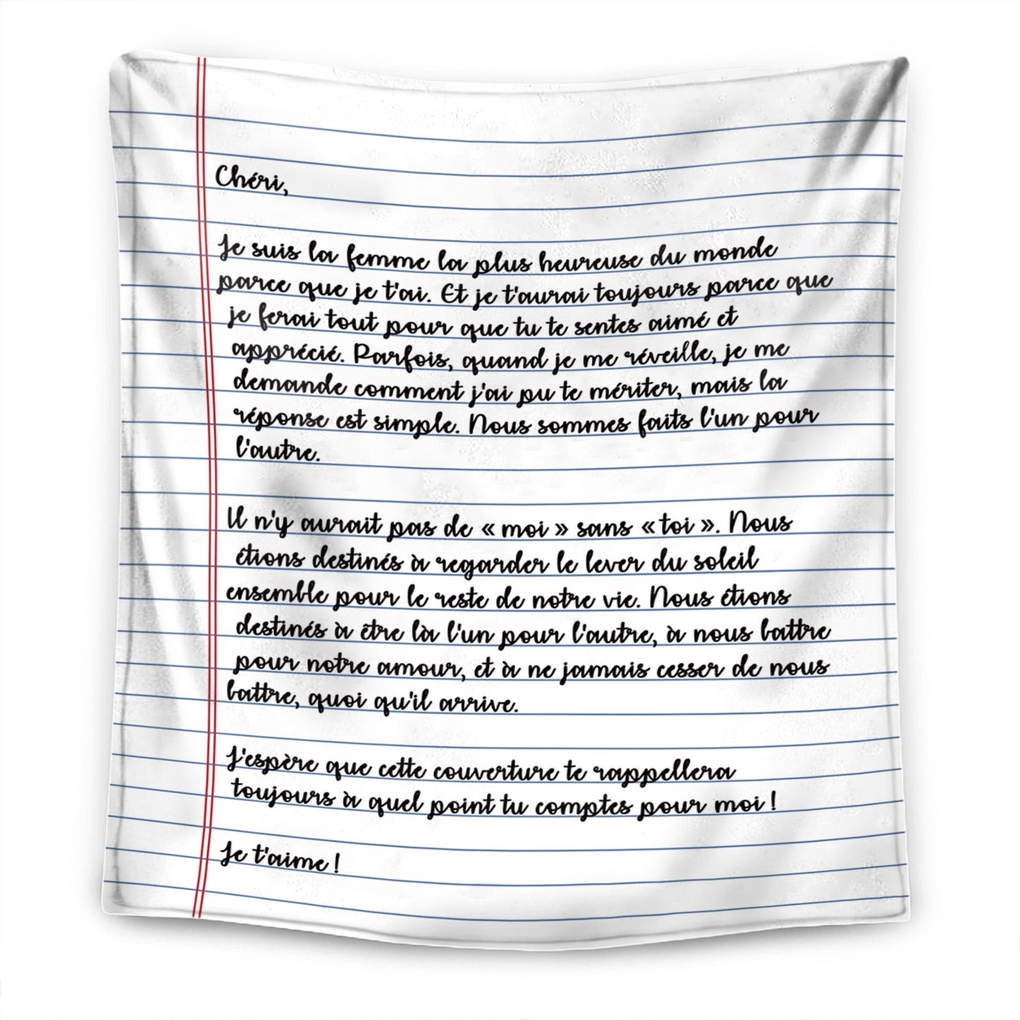 Couverture personnalisée avec lettre écrite à la main™