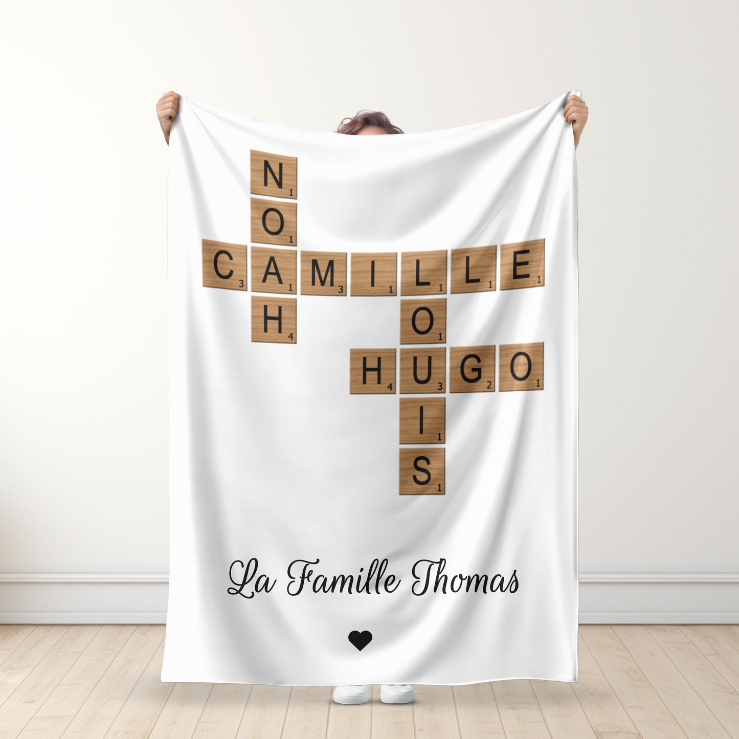 Couverture Mots Croisés Familiale Personnalisée - Cadeau De Noël Pour La Famille