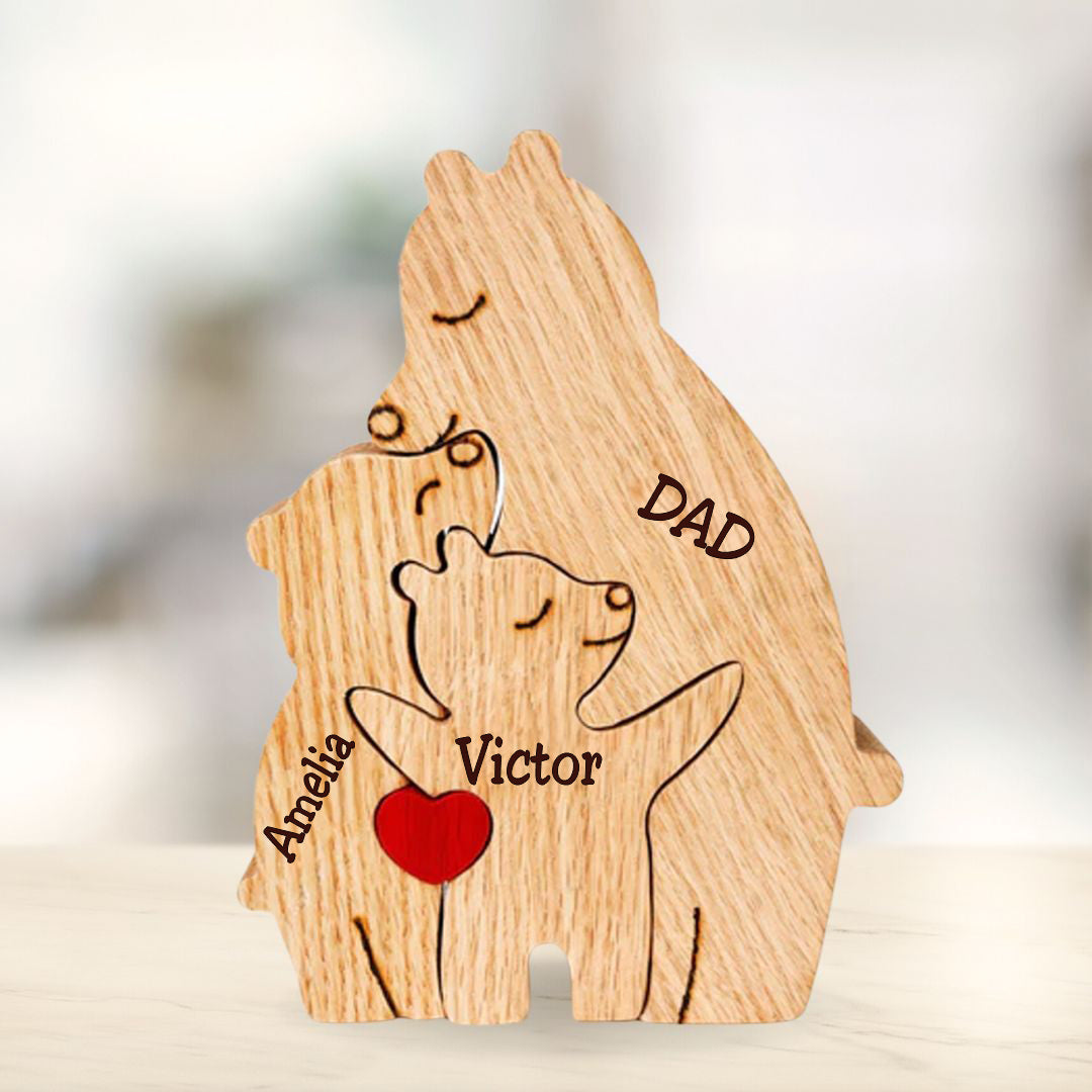 Puzzle Ours En Bois Personnalisé Pour Parents Célibataires