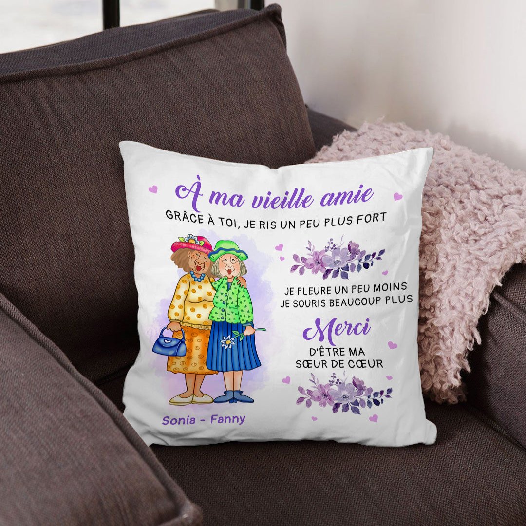 À mon amie de longue date - Oreiller personnalisée Premium ™ Ver.2