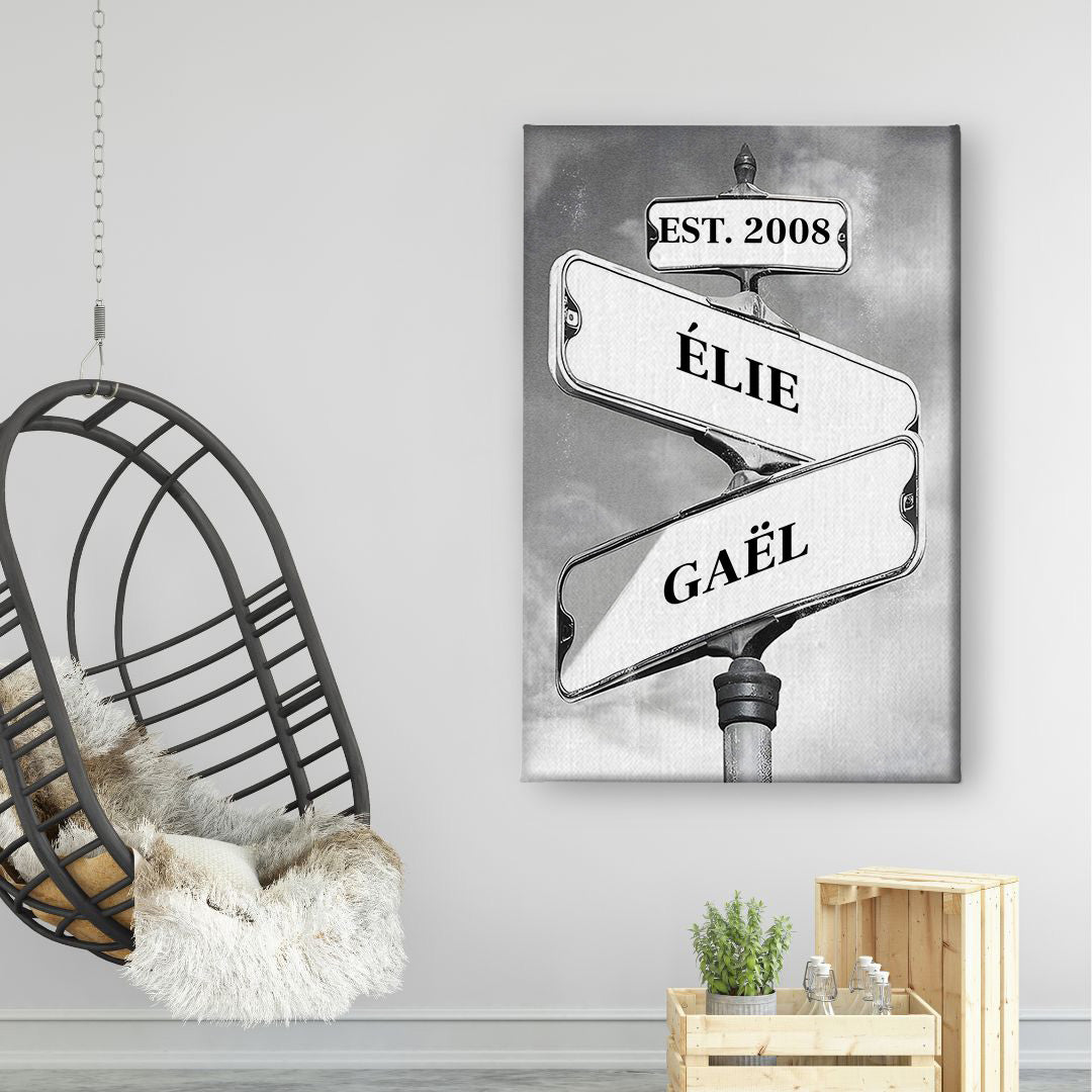 Là où nos chemins se croisent - Cadeau pour couples - Art Mural personnalisée