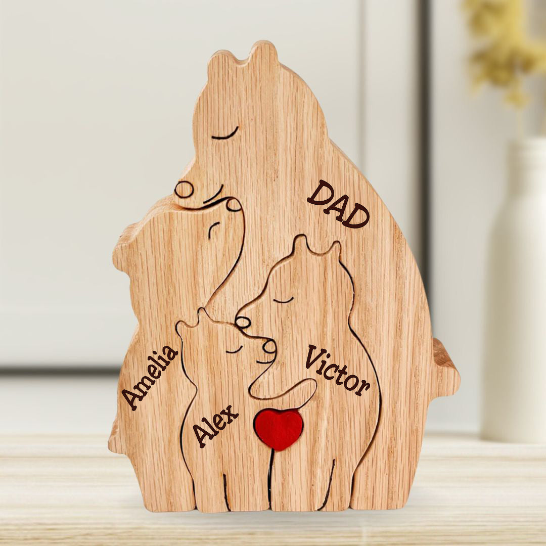 Puzzle Ours En Bois Personnalisé Pour Parents Célibataires