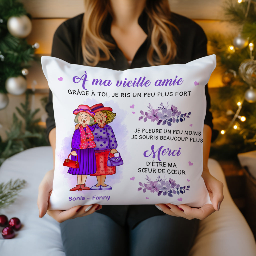À mon amie de longue date - Oreiller personnalisée Premium ™ Ver.2