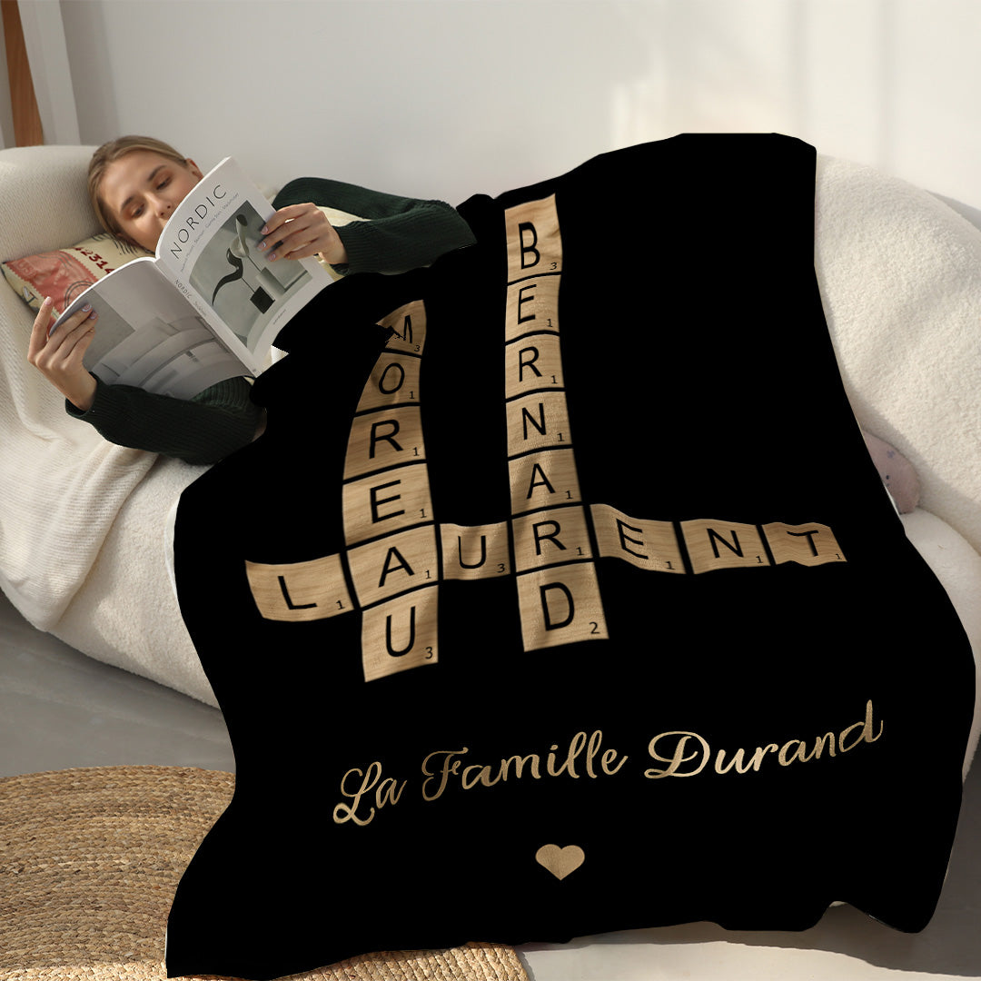Couverture Mots Croisés Familiale Personnalisée - Cadeau De Noël Pour La Famille