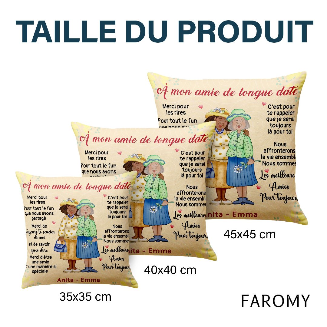 À mon amie de longue date - Coussin personnalisée Premium ™