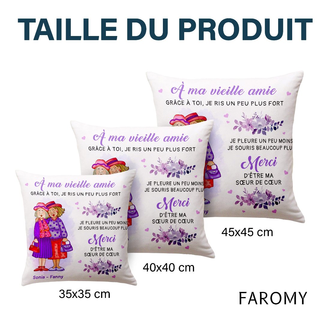 À mon amie de longue date - Oreiller personnalisée Premium ™ Ver.2