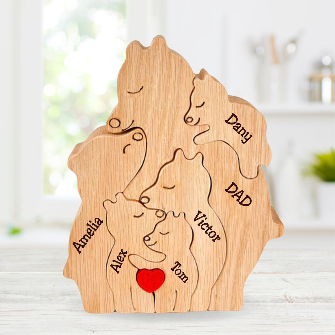 Puzzle Ours En Bois Personnalisé Pour Parents Célibataires