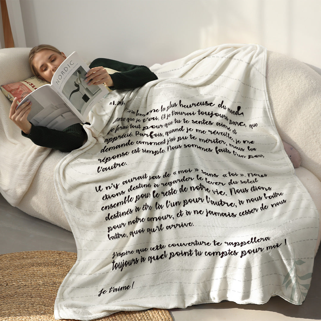 Couverture personnalisée avec lettre écrite à la main™