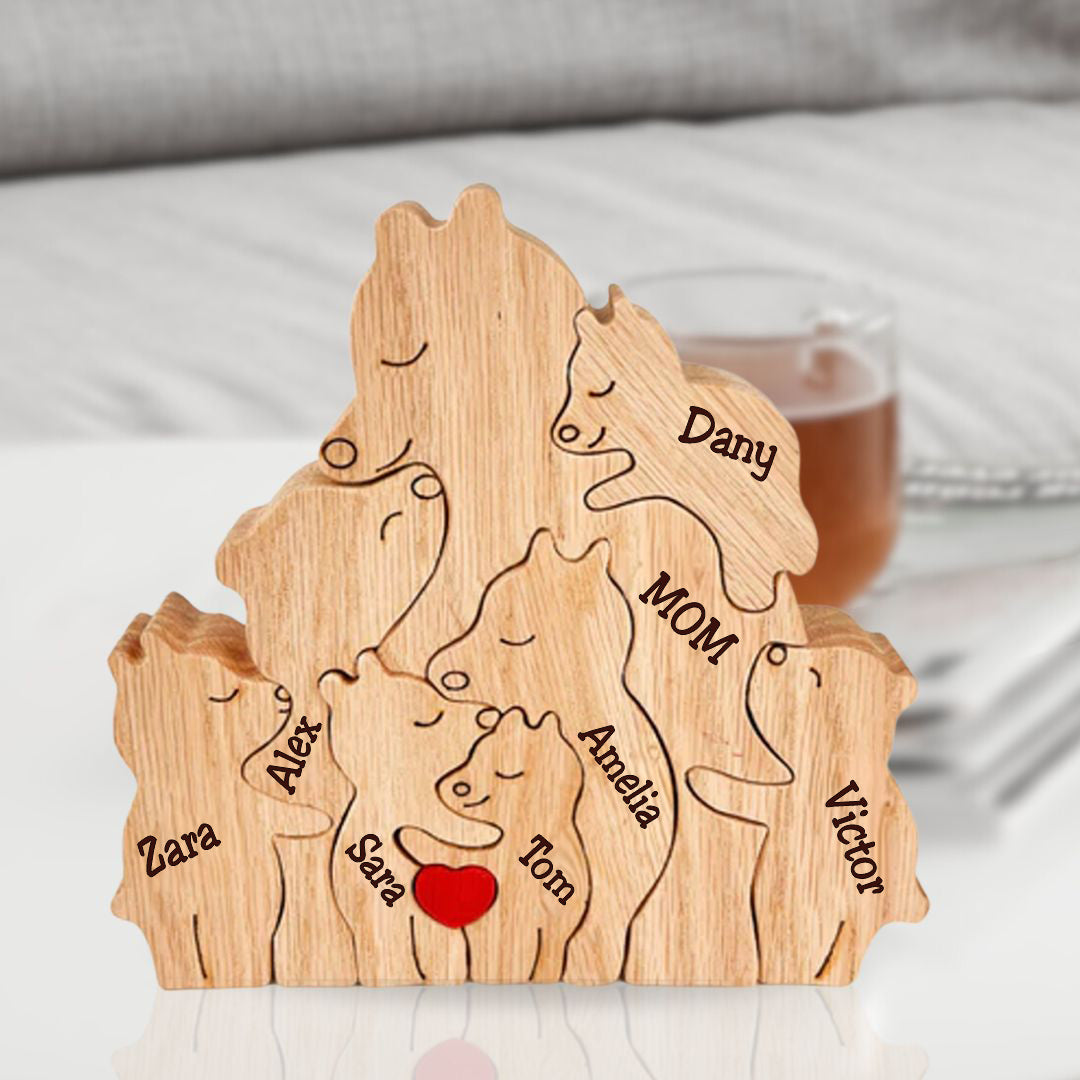 Puzzle Ours En Bois Personnalisé Pour Parents Célibataires