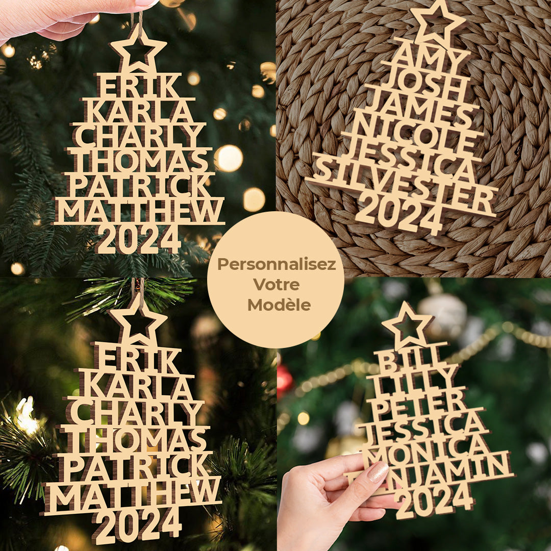 Ornement Personnalisé Aux Prénoms De La Famille - Cadeau De Noël Personnalisé Pour La Famille