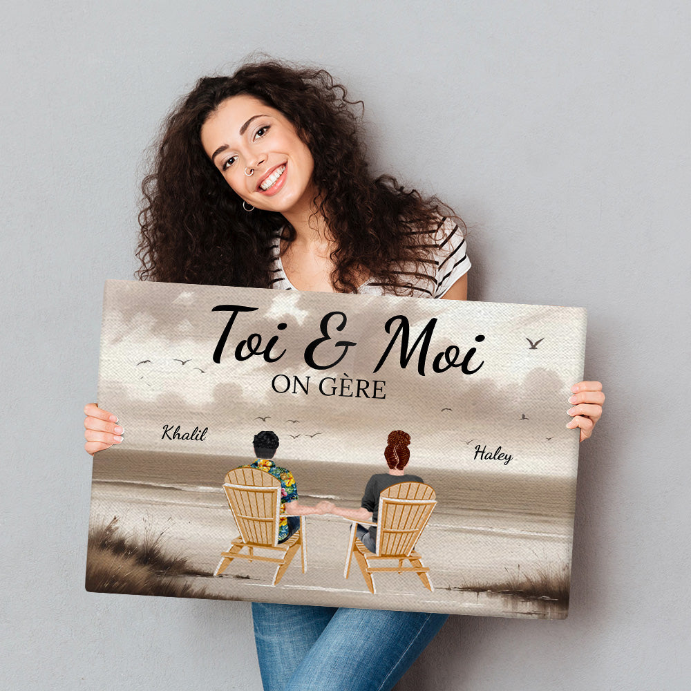 Toi & Moi on gère - Cadeaux pour les couples - Art Mural Personnalisé
