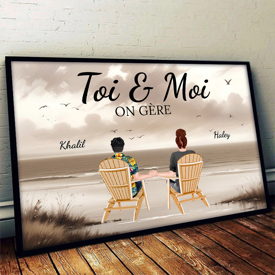Toi & Moi on gère - Cadeaux pour les couples - Art Mural Personnalisé