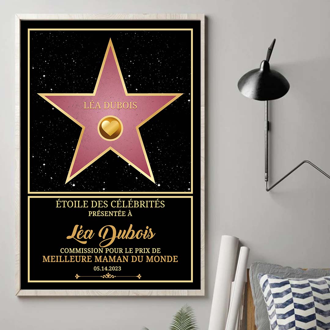 ART MURAL « ÉTOILE DES CÉLÉBRITÉS » PERSONNALISÉ™