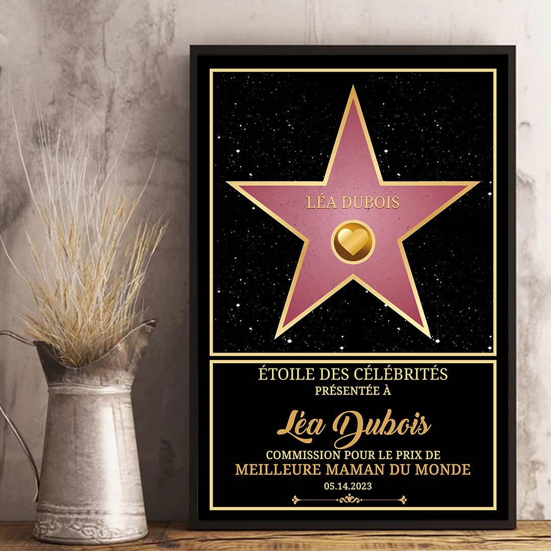 ART MURAL « ÉTOILE DES CÉLÉBRITÉS » PERSONNALISÉ™