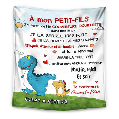 À ma petite-fille/mon petit-fils – Couverture Premium Personnalisée sur le thème des Dinosaures™