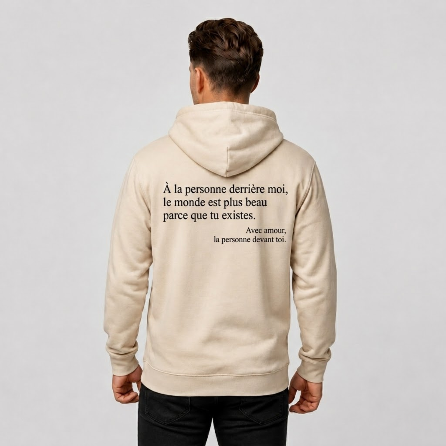 Hoodie zippé Tu es bien comme tu es