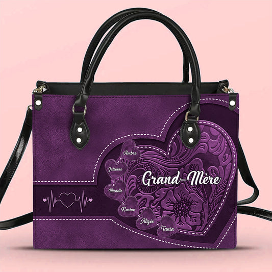 Générations d’Amour – Sac à main en cuir personnalisé pour Grand-mère