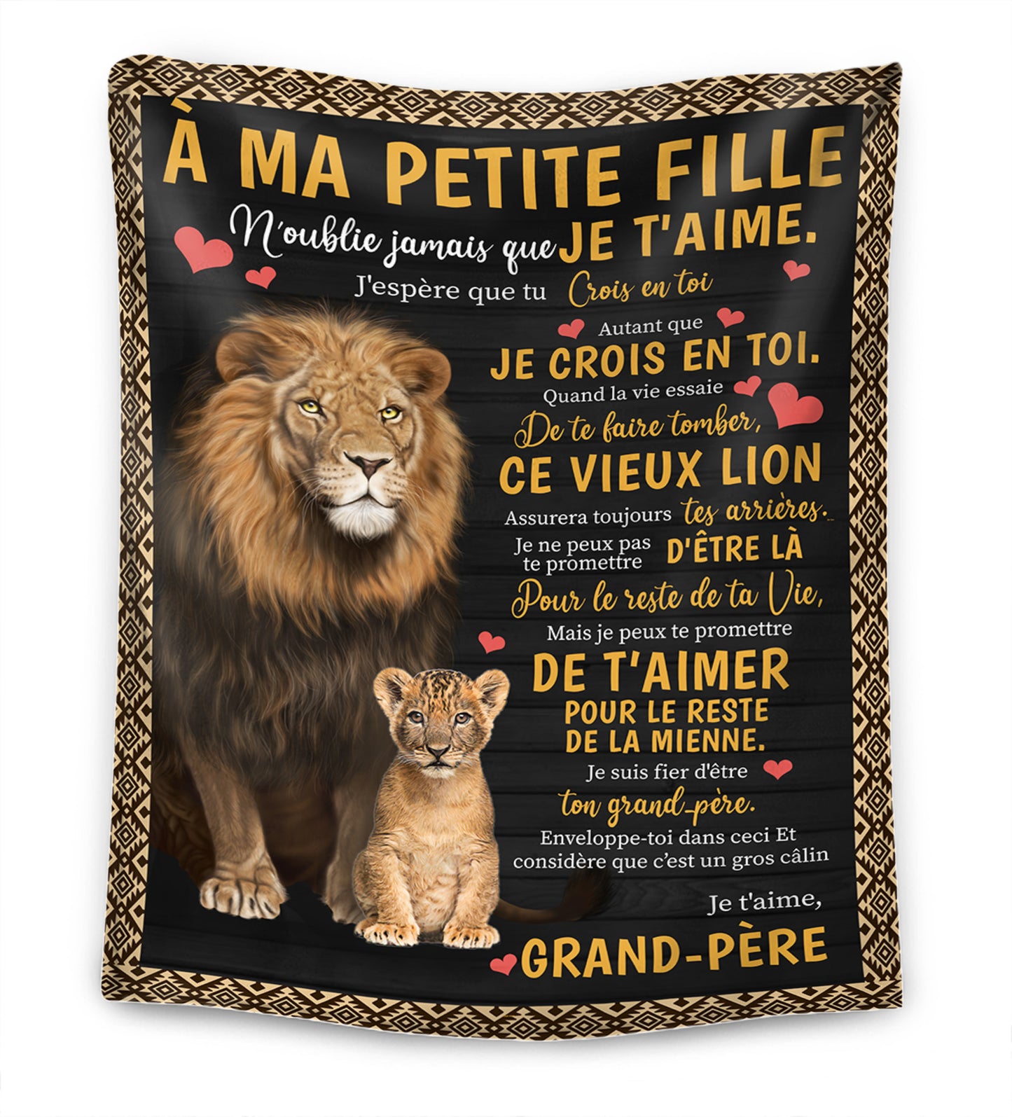 Je couvre toujours tes arrières - Grand-père – À ma petite-fille / À mon petit-fils – Couverture Premium™