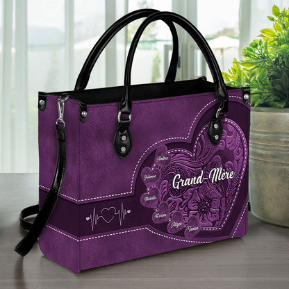 Générations d’Amour – Sac à main en cuir personnalisé pour Grand-mère