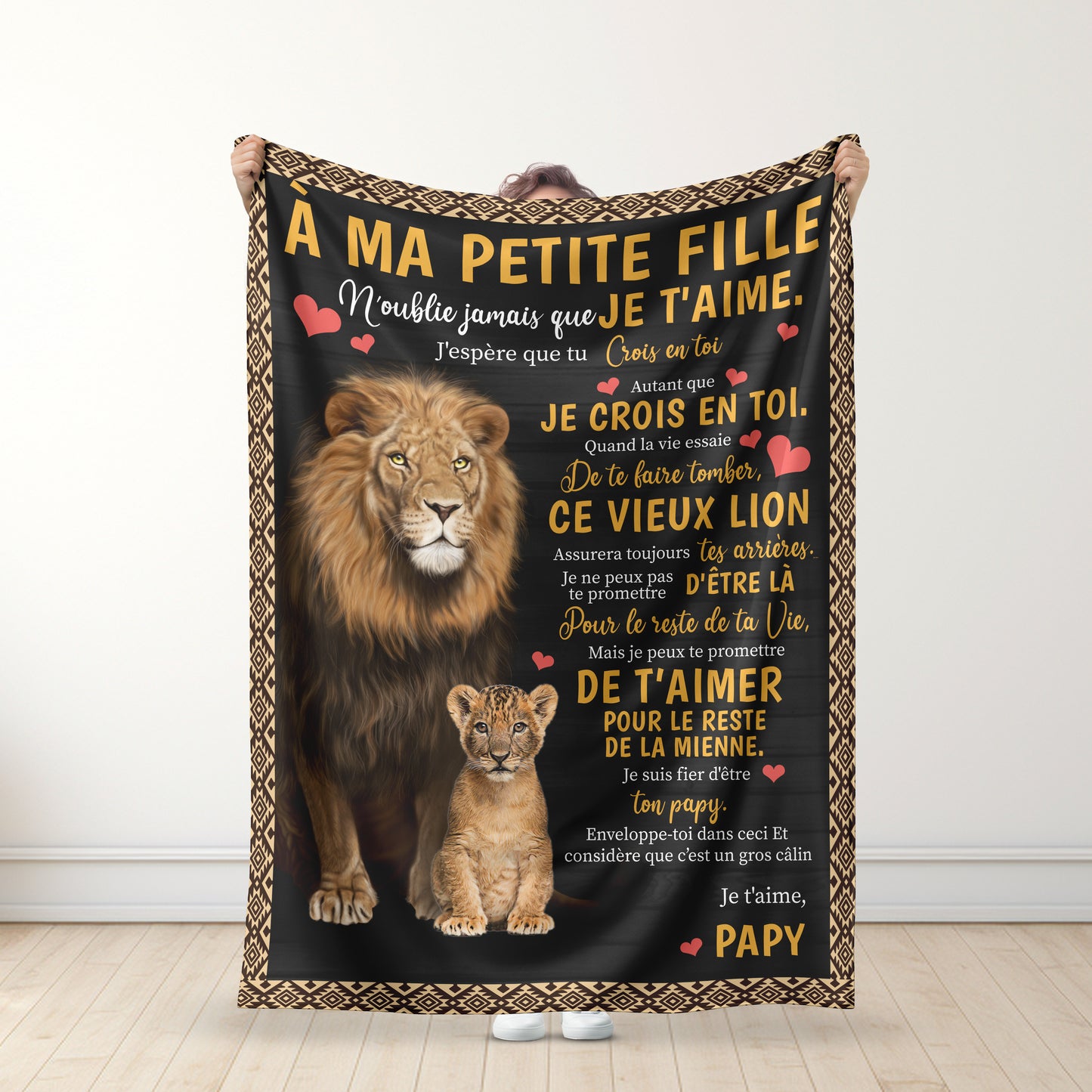 Je couvre toujours tes arrières - Grand-père – À ma petite-fille / À mon petit-fils – Couverture Premium™