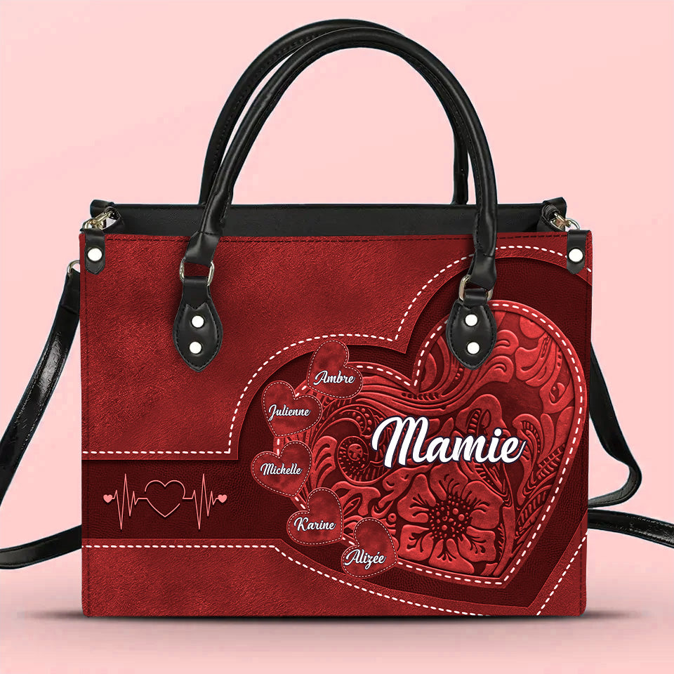 Générations d’Amour – Sac à main en cuir personnalisé pour Grand-mère