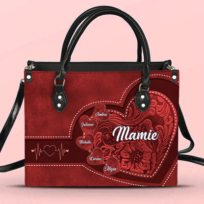 Générations d’Amour – Sac à main en cuir personnalisé pour Grand-mère
