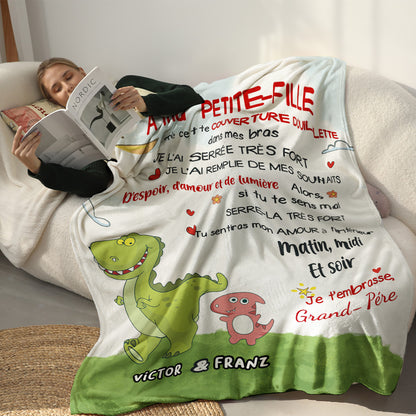 À ma petite-fille/mon petit-fils – Couverture Premium Personnalisée sur le thème des Dinosaures™