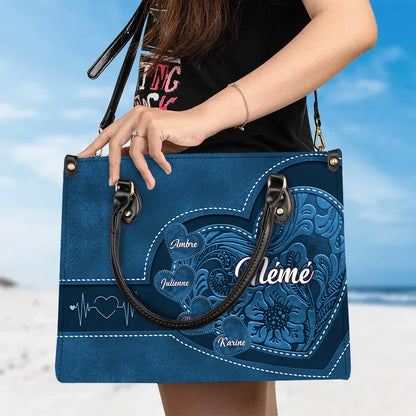Générations d’Amour – Sac à main en cuir personnalisé pour Grand-mère