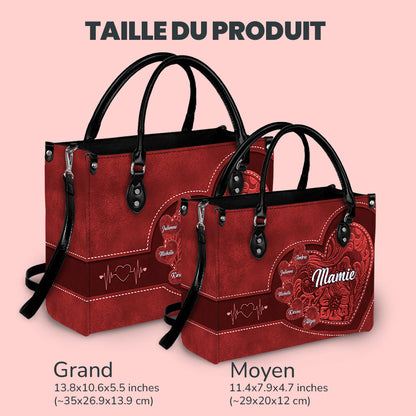 Générations d’Amour – Sac à main en cuir personnalisé pour Grand-mère