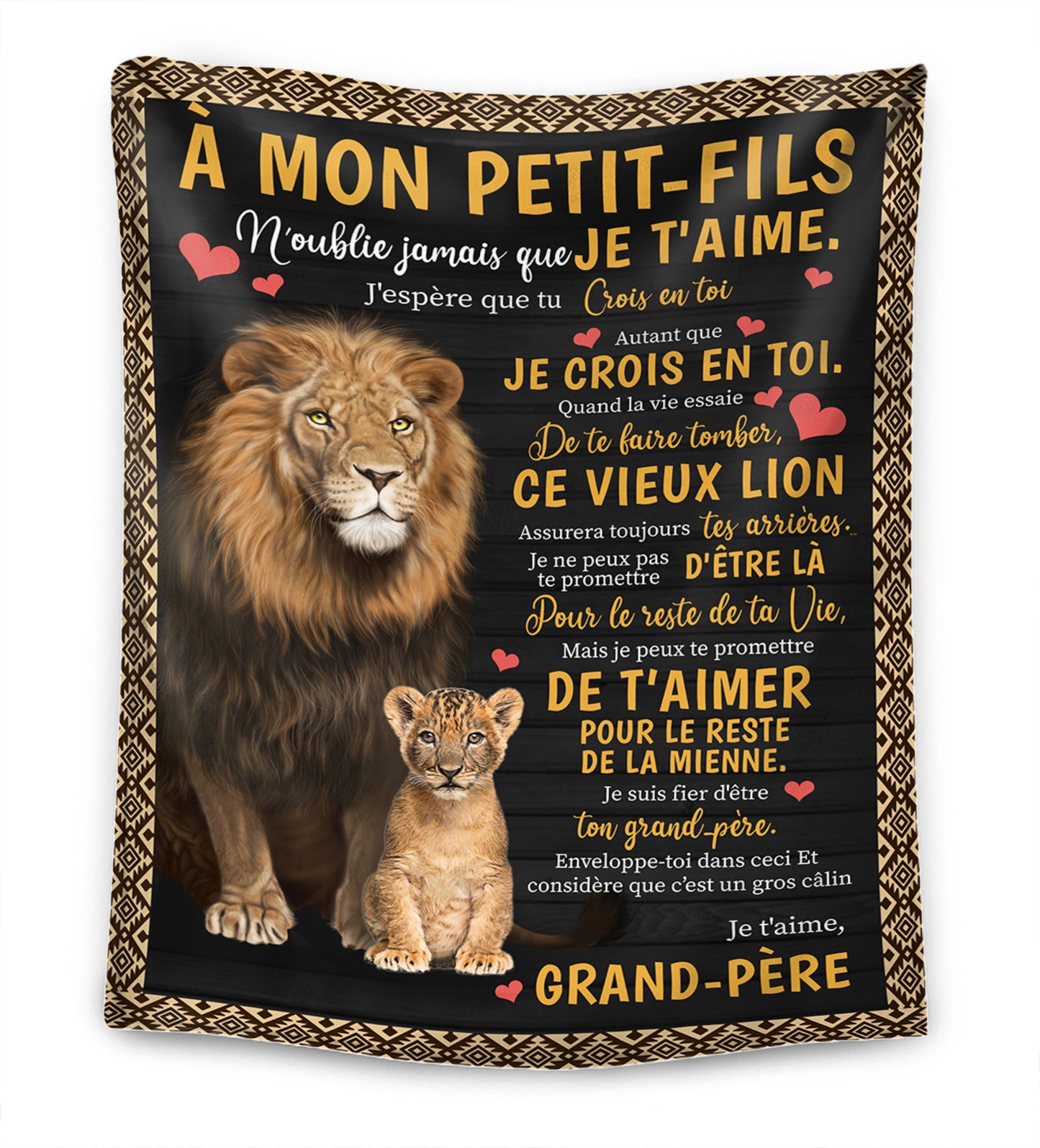 Je couvre toujours tes arrières - Grand-père – À ma petite-fille / À mon petit-fils – Couverture Premium™