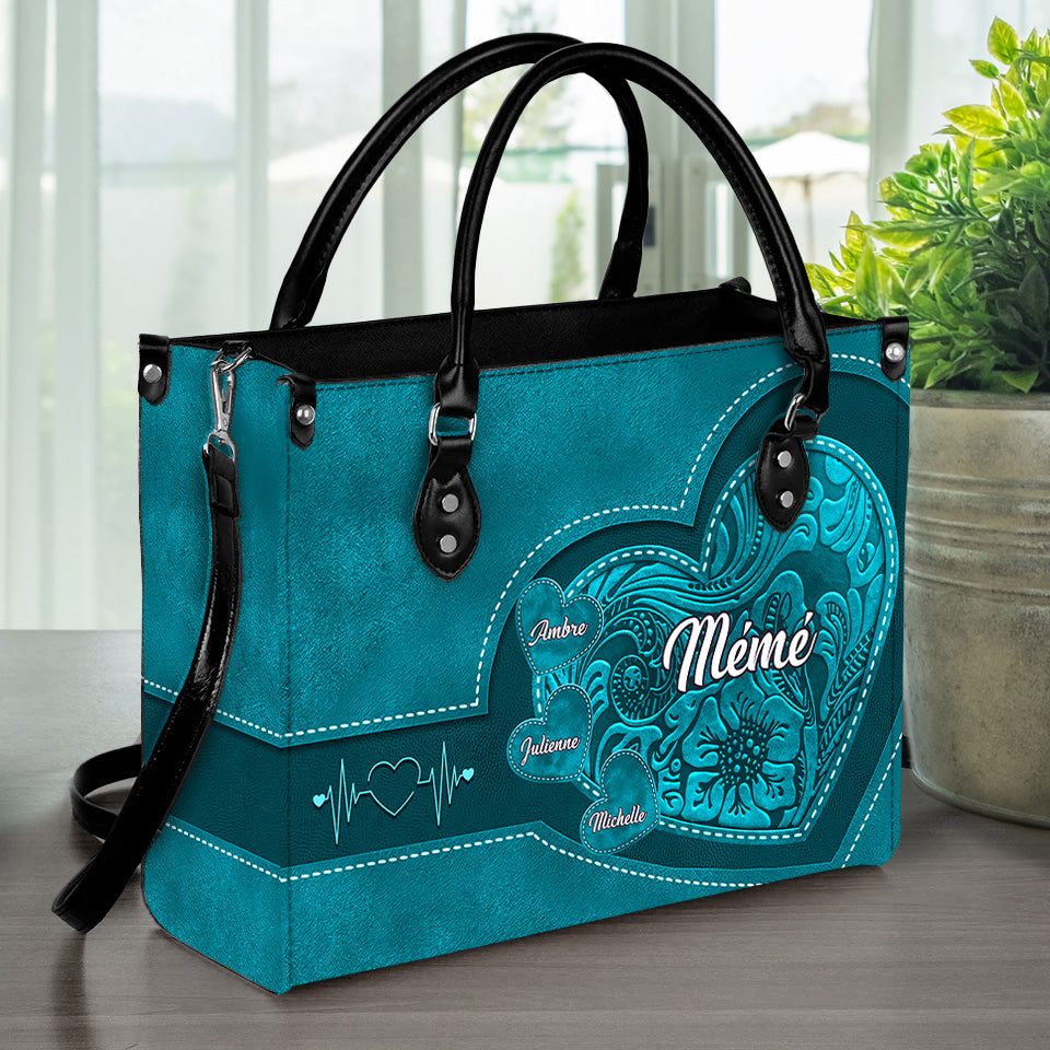 Générations d’Amour – Sac à main en cuir personnalisé pour Grand-mère