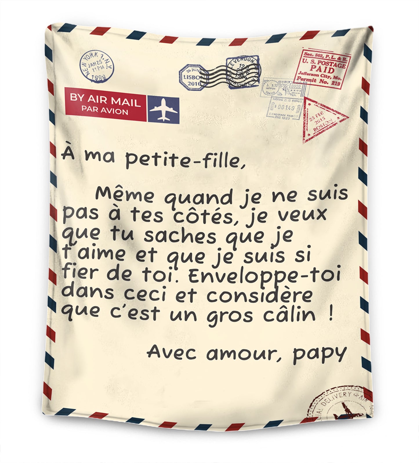 Grand-père – À ma petite-fille / À mon petit-fils – Couverture™ Premium Ver.3