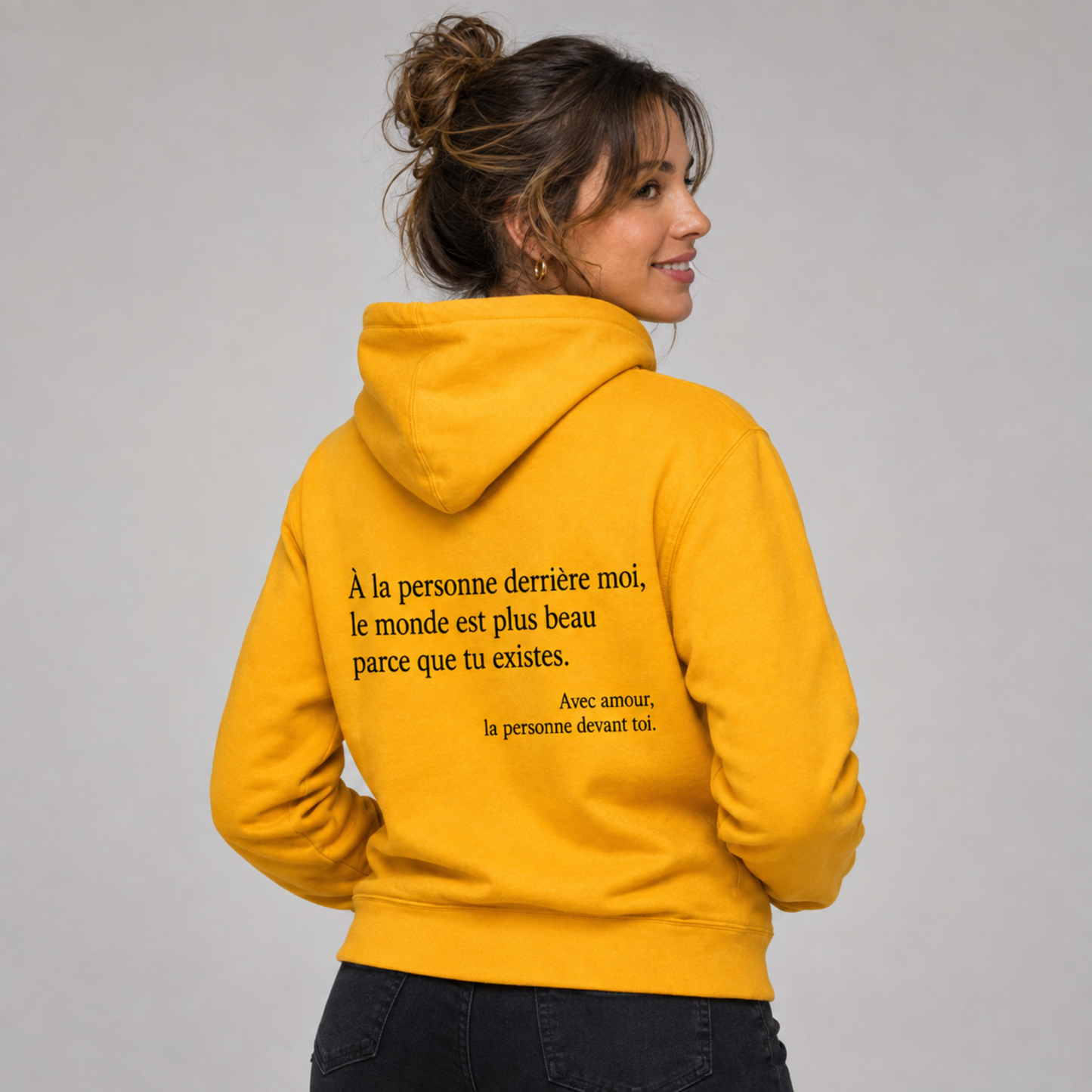 Hoodie zippé Tu es bien comme tu es