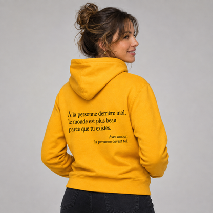 Hoodie zippé Tu es bien comme tu es