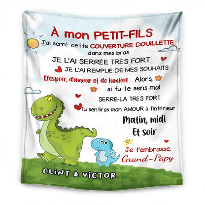 À ma petite-fille/mon petit-fils – Couverture Premium Personnalisée sur le thème des Dinosaures™