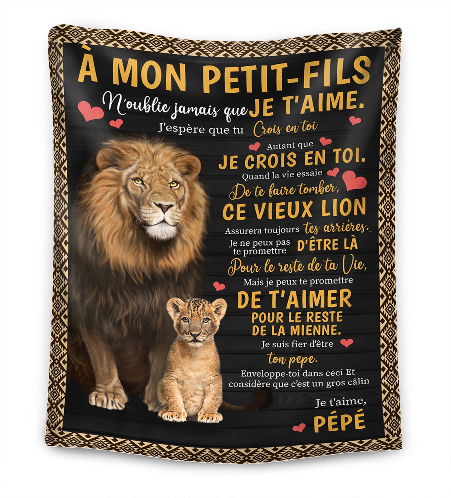 Je couvre toujours tes arrières - Grand-père – À ma petite-fille / À mon petit-fils – Couverture Premium™