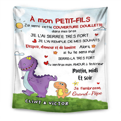 À ma petite-fille/mon petit-fils – Couverture Premium Personnalisée sur le thème des Dinosaures™