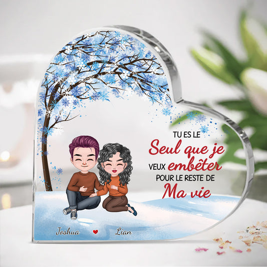 Ensemble depuis - Cadeau pour couples - Plaque acrylique personnalisée en forme de cœur